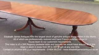 Large Antique Regency Pedestal Dining Table (26 ft)