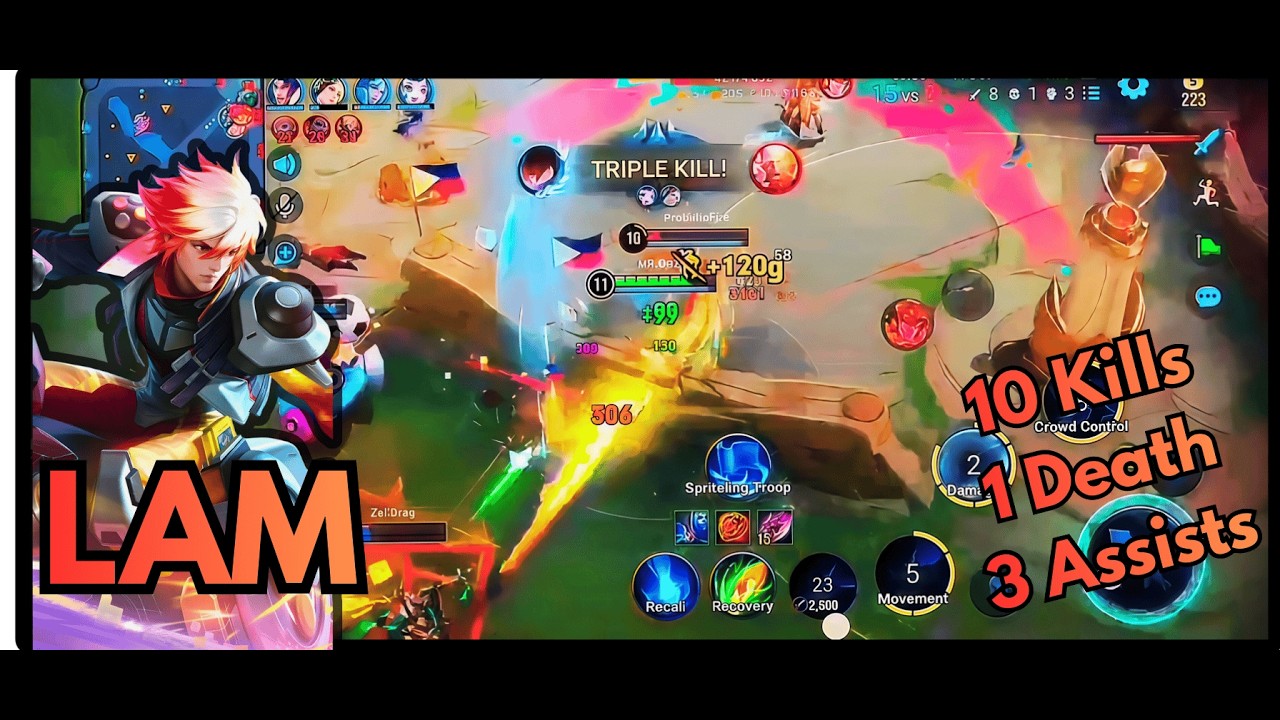 10 Kills + PENTA!!! Lam OP Gameplay HOK