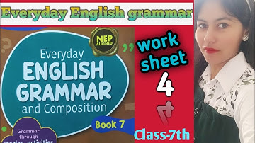 Class-7th #worksheet-4 Everyday English grammar #solution #new #nep #englishgrammar #english #class7