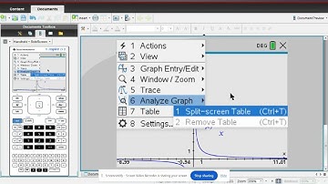 The Trapezium or Trapezoid Rule - Table of Values from a Function on a Tnspire GDC