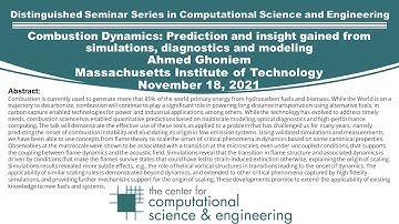 Distinguished Seminar in Computational Science and Engineering: Ahmed Ghoniem, 11/18/2021