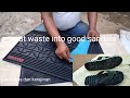 Making flipflops from rubber mat