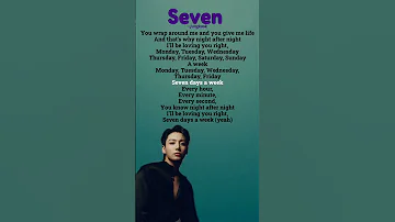 Jungkook Seven Song Lyrics Bts Army Kpop Idol Seven Jungkook Song Lyrics Viral Shorts 