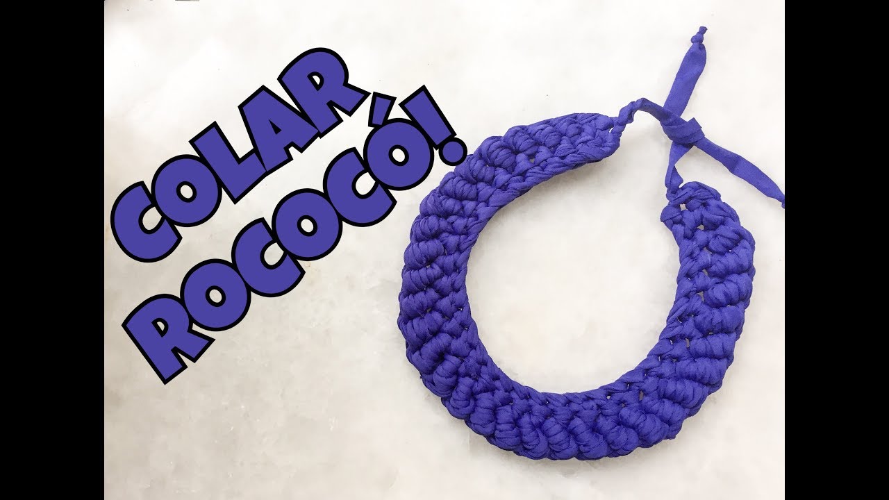 COLAR SCOPEL - ponto rococó no fio de malha!