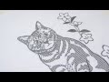 花咲く猫日傘｜アメリカンショートヘアの猫ちゃん刺繍