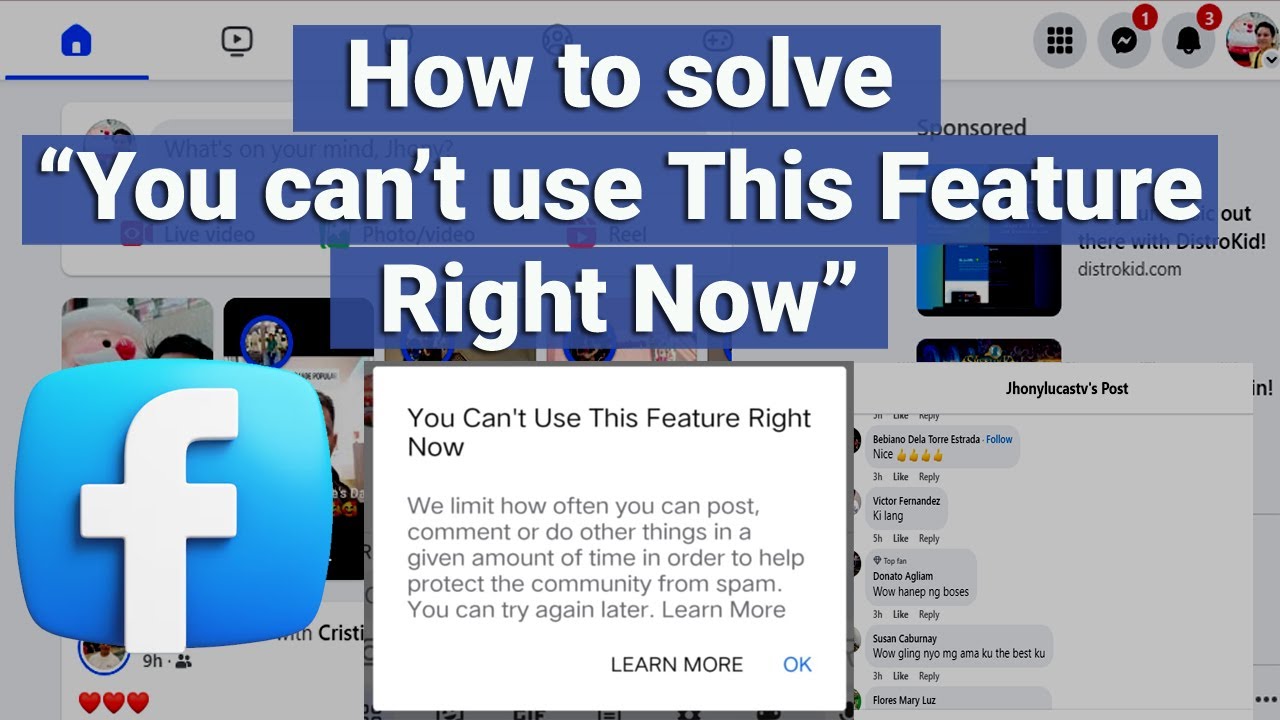 How to Solve " You Can't Use This Feature Right Now"