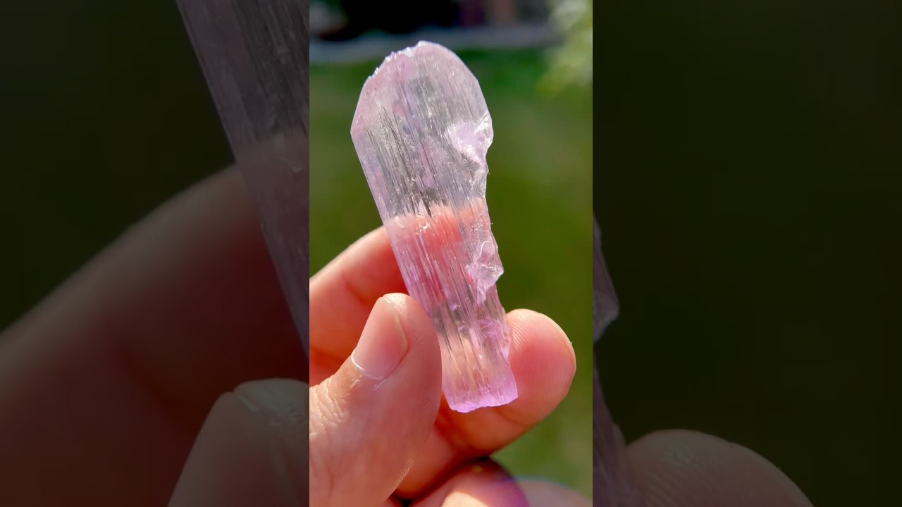 Etched Pink Kunzite Crystal: Raw Healing Gemstone Specimen, Afghanistan, 11g