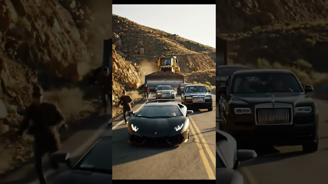 Extreme Mountain Destruction - Luxury Cars vs. Giant Bulldozer | Cinematic Action