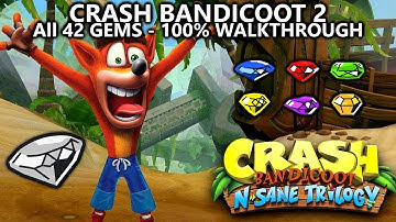Crash Bandicoot 2 (N.Sane Trilogy) - 100% Full Game Walkthrough - All 42 Gems (Colored & Clear Gems)