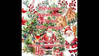 Christmas Watercolor Clipart  #art #watercolor #christmas #clipart