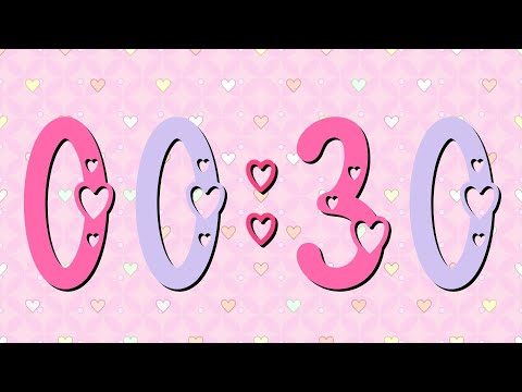 💖 30 Second Heart Timer with LoFi Music | Cute Pink Valentine's Countdown