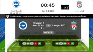 Liverpool vs brighton & hove premier league live this match will be
played at and start 8th july 2020. ...