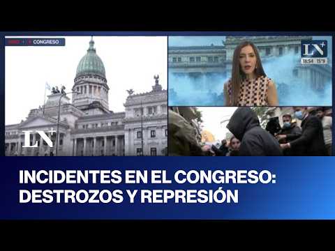 Incidentes en el Congreso: destrozos, represión y tensión en la Marcha Universitaria