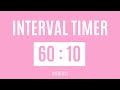 60second interval timer with a 10second rest interval  6010 workout interval timer