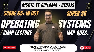 OSY VERY IMP QUESTIONS Special Lecture | OSY | TY DIPLOMA | K - Scheme 💻🚀