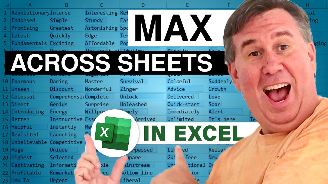 Excel Finding The Maximum Value Across All Worksheets In Excel 