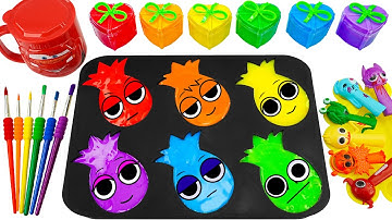 Satisfying Video l DIY How To Make Cutting Rainbow Pineapple Crazy Slime Sprunki & Mixing Water ASMR