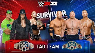 Undertaker + John Cena + The Rock vs Brock Lesnar + Goldberg + Randy Orton 3v3 Tag Team | WWE 2k23