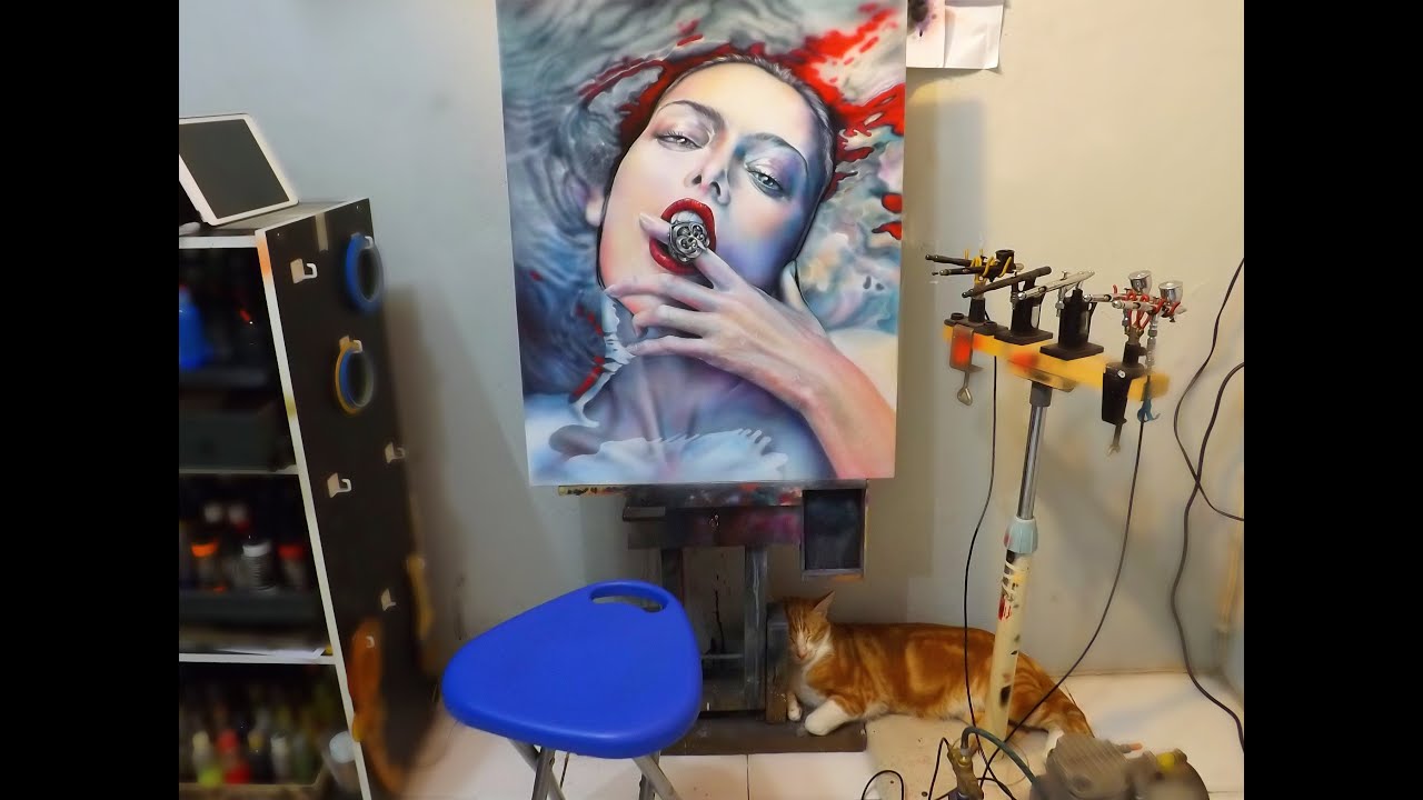 Airbrush Work In Studio Youtube
