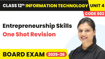 Entrepreneurship Skills - One Shot Revision | Class 12 IT Unit 4 (Code 802) Part A | CBSE 2025-26
