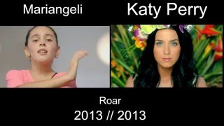 Katy Perry - Roar : 10 year-old Mariangeli and Katy Perry Official (Side by Side) Resimi