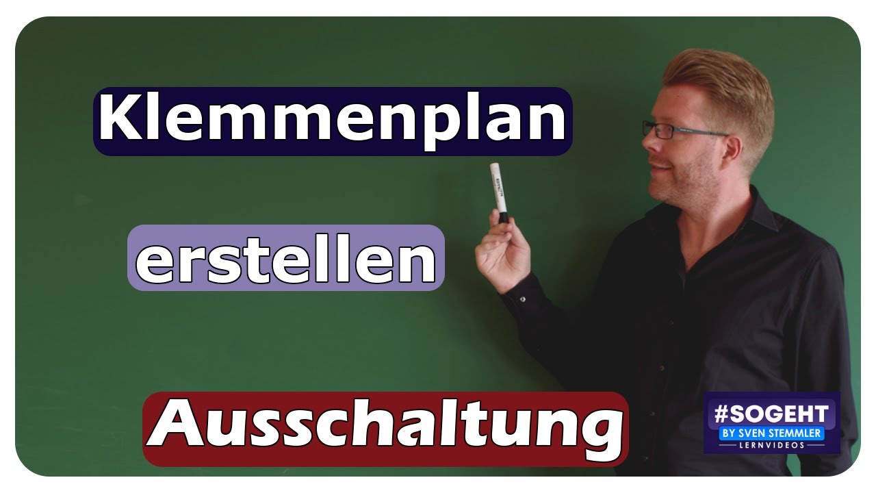 Vorschaubild zum Lernvideo "Klemmenplan einer Ausschaltung - Stromlaufplan aufgelöst - einfach und anschaulich erklärt"