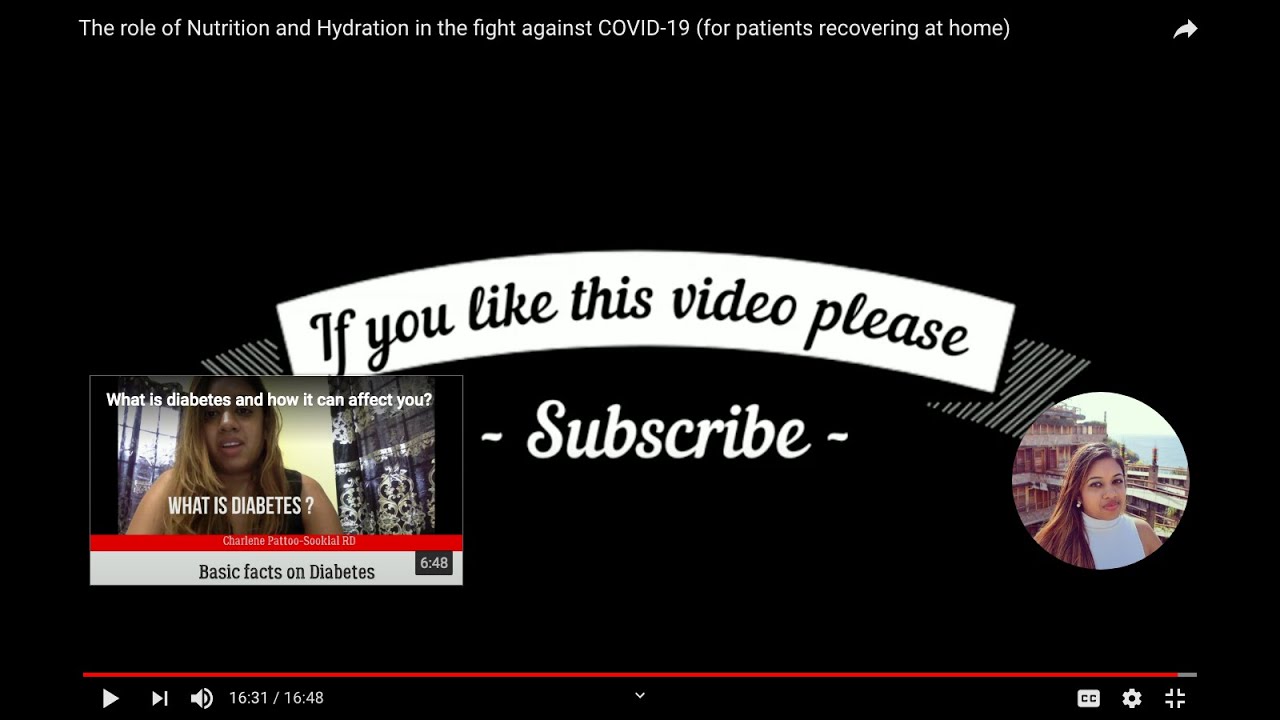 The role of Nutrition and Hydration in the fight against COVID-19 (for patients recovering at home)