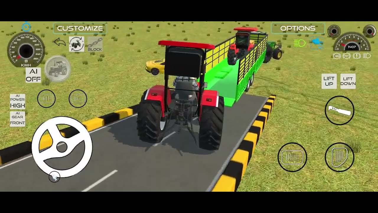 Loading two tractor 🚜 in trolley in game by jonder tractor 