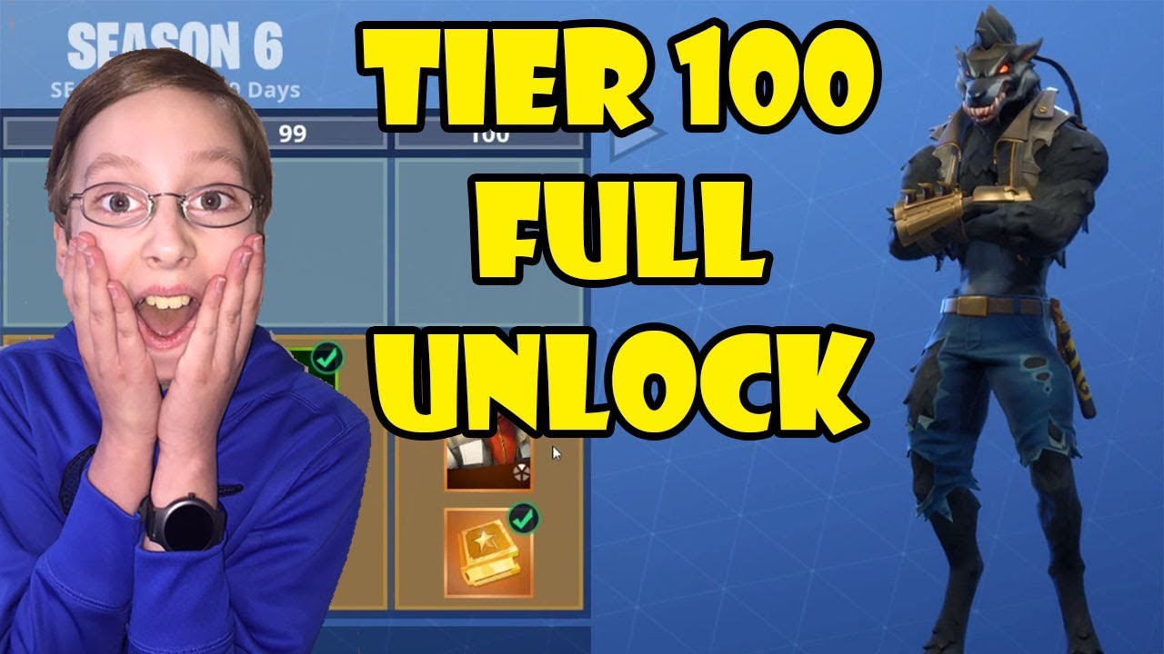 New Season 6 Tier 100 Skin 100 Unlocked Fortnite Battle Royale Youtube 