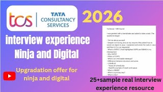 TCS Ninja & Digital Interview Experience | Real Interview Insights #tcs #job