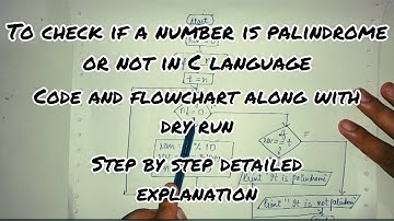 Palindrome number C program | Code and Flowchart | Step by step detailed | YourStudyGuide