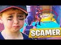 NIÑO MENTIROSO lo PIERDE TODO por SCAMMER 😂- Fortnite salva al mundo