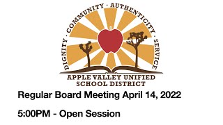 AVUSD Regular Board Meeting April 14, 2022