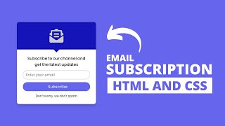 Email Subscription Box Using HTML & CSS | Newsletter Section