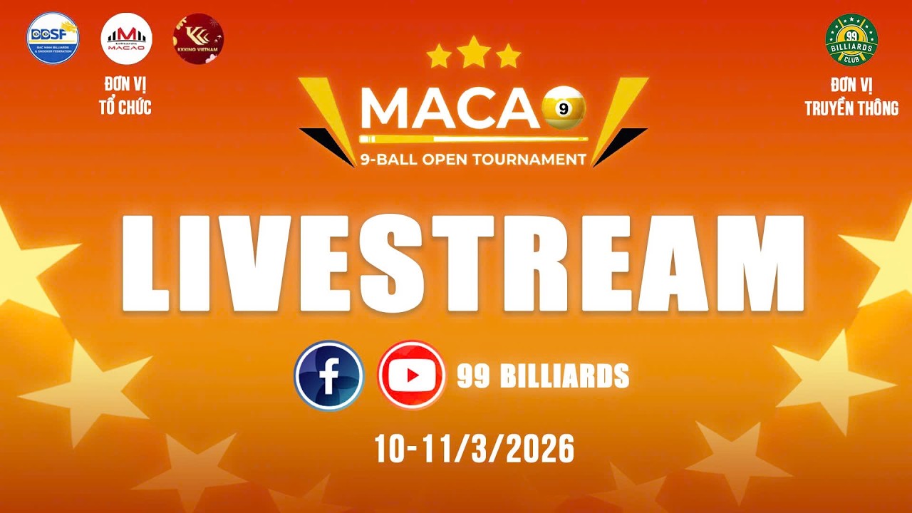 🔴 TRỰC TIẾP:BÌNH OK vs TUYÊN CON🏆LAST 32 - MACAO 9 BALL OPEN TOURNAMENT
