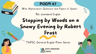 Stopping by Woods on a Snowy Evening from 9th English ✌ TNPSC General English Poem Series 😍 screenshot 1