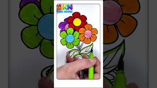 Flower Coloring Page 🌸🎨 | Learn Colors for Kids #shorts