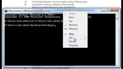 Using ProcDump to generate a crash dump file