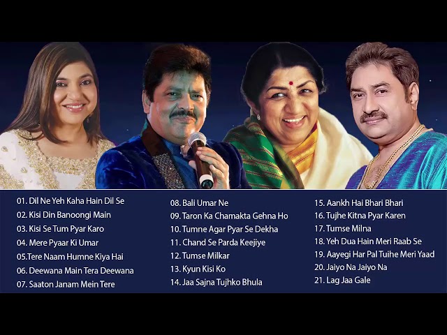 Evergreen Hits - Udit Narayan, Alka Yagnik, Lata Mangeshkar, Kumar Sanu Songs_Super Hit Old Songs class=