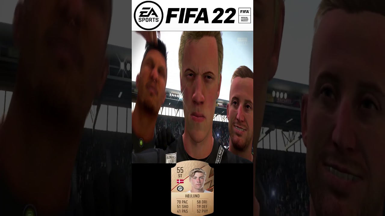 Højlund evolution from fifa 21 to fifa 23