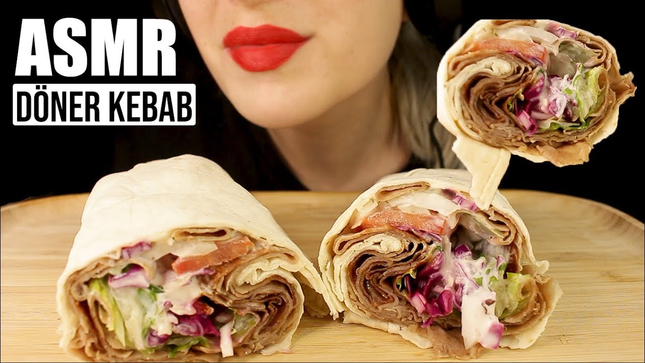 ASMR DÖNER KEBAB YUFKA DÜRÜM TURKISH FOOD MUKBANG EATING SOUNDS No