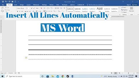Automatically Insert All Types of Lines in MS Word | Add Straight Lines in Word with Shortcut keys