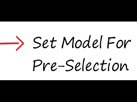 Creo - How to set Model for Preselection