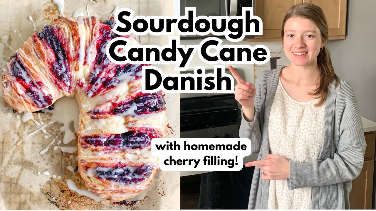 Cherry-Filled Sourdough Candy Cane Danish | Perfect for Christmas!