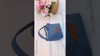 How to sew denim small box bag/pouch box tutorial #wandeeeadysewing #pouchbox #boxbagdiy