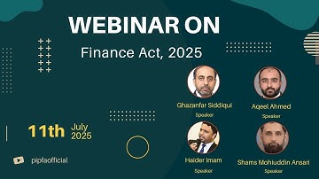 Webinar on Finance Act, 2025 - PIPFA