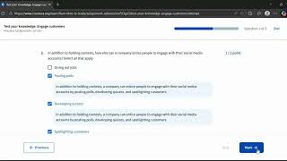 Test your knowledge: Engage customers Coursera | Interact with Customers Online Google
