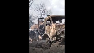 Ukraine War || Russian Convoy totally destroyed in Bucha near Kyiv || Russian Invasion | 28-FEB-2022
