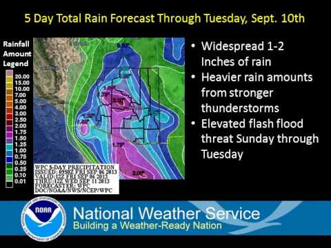 Increased Heavy Rain Threat Sunday - Tuesday across Arizona