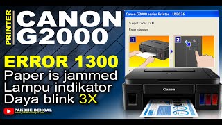 How to Fix Canon G2000 Error 1300 Paper Is Jammed, Pulling Paper Automatically, 3 Blinks